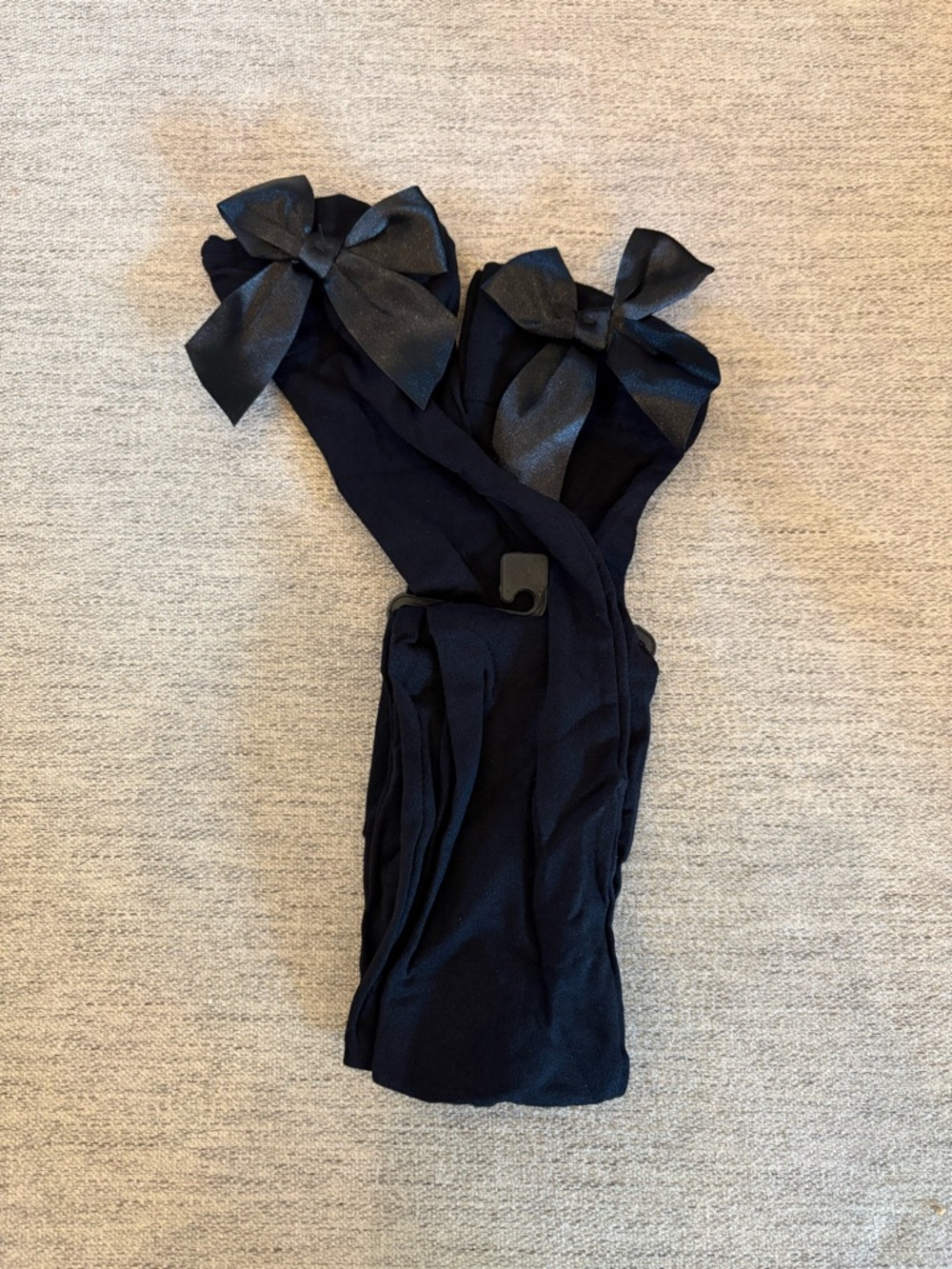 Black Bow Accent Thigh-Highs